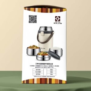 Insulated Food Flask Set with Multiple Stainless Steel Containers