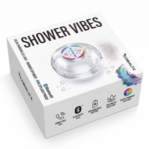 Cobaltx Shower Vibes Bluetooth Speaker – IPX4 Water Resistant with Color-Changing LED Light