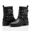 Aveline Studded Harness Moto Boots – Black