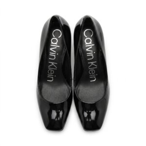 Calvin Klein Women's Patent Leather Square-Toe Pump – Black