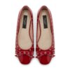 RACHEL Rachel Roy Patent Eyelet Bow Ballet Flats – Red