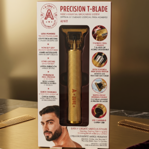A-ZONE Professional Precision T-Blade Grooming Trimmer (Model AZ1072) – Gold