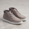 The "Urban Strider" Men's Suede-Finish Moc-Toe Sneaker Boot – Taupe
