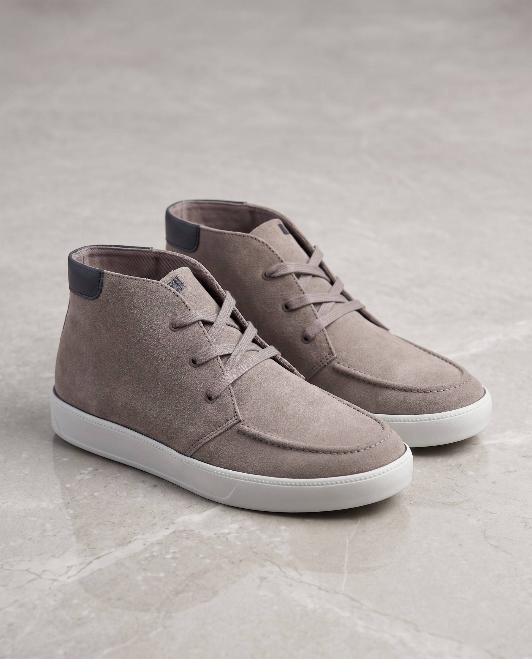 The "Urban Strider" Men's Suede-Finish Moc-Toe Sneaker Boot – Taupe