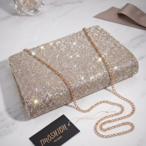 IMOSHION Vegan All-Over Rhinestone Evening Clutch Bag