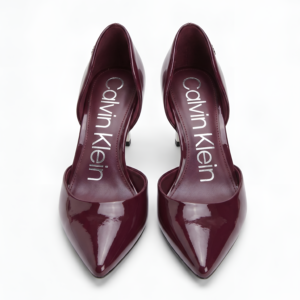 Calvin Klein Women's Patent Leather Pointed-Toe D'Orsay Pumps – Burgundy SIZE 35